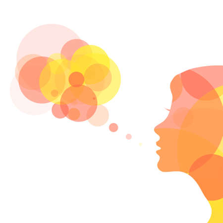 Colorful poster of abstract circles for decoration advertising of womens beauty and greeting cards for girls. Vector illustrationのイラスト素材