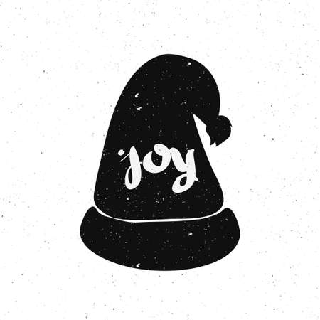 Greeting cards with Christmas and new year holidays. Hand lettering inscription with congratulations on festive background with grunge texture.Vector illustrationのイラスト素材