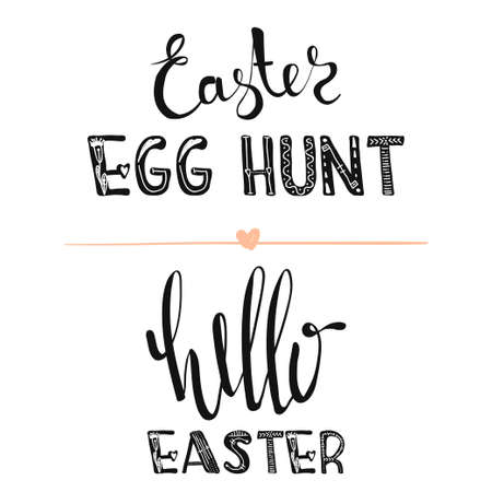 Hello Easter. Motivational quotes. Sweet cute inspiration, typography. Calligraphy photo graphic design element. A handwritten sign. Vector illustrationのイラスト素材