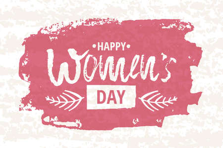 Happy International Women s Day on March 8th design background. Lettering design. March 8 greeting card. Background template for International Womens Day. Vector illustrationのイラスト素材