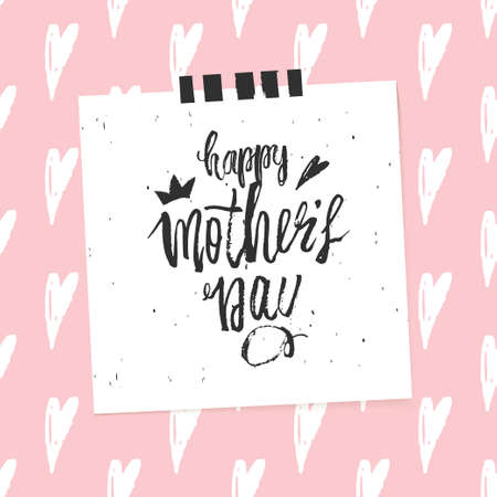 Happy Mother s Day design background. Lettering design. Greeting card. Calligraphy Background template for Mother s Day. Vectorのイラスト素材