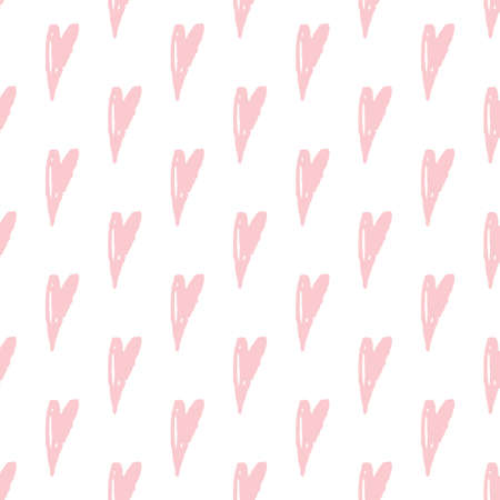 PrintVector seamless pattern with hearts. Seamless white and pink models Doodle. Abstract hand made background. Trendy hipster print. Modern graphic design. Vector illustrationのイラスト素材