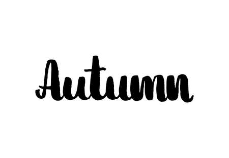 Autumn. Pattern laser cutting machine for wood, metal and paper. Phrase for your design. Text isolated on white background. Vector illustrationのイラスト素材