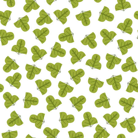 Simple Seamless green leaves pattern. Vectorのイラスト素材