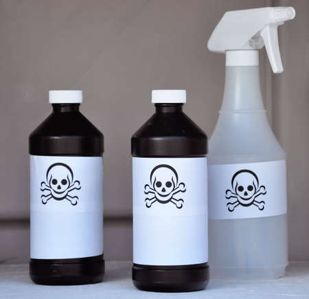  Bottles with skull and crossbonesの写真素材