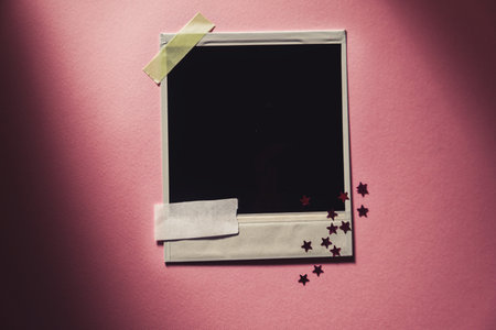 Scrap vintage photo frame. download decorative template memories with space for text. pink...