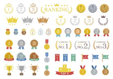 Set of colorful ranking icons / vector illustrationのイラスト素材