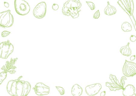 Hand drawn vegetables illustration. Vector illustration.のイラスト素材