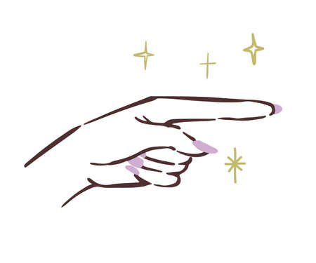 Vector illustration of girl's lovely hand signのイラスト素材