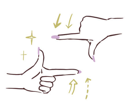 Vector illustration of girl's lovely hand signのイラスト素材