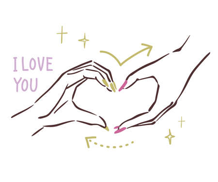 Vector illustration of girl's lovely hand signのイラスト素材