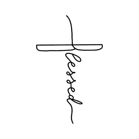 Blessed graphic lettering. Typographic for card, poster, postcard, sticker, tee shirt. Inspirational quote blessed Vector illustration.のイラスト素材