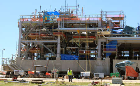 Construction Site with Worker