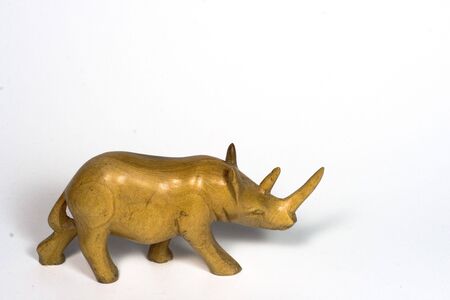 African woodcarving of a rhinocerosの写真素材
