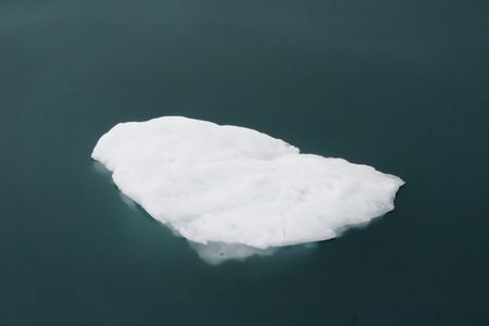 Lone iceberg floating in the water in Glacier Bay National Park Alaska