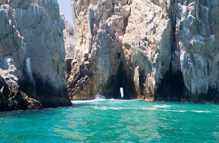 Lands End rock formations at the very end of the Baja peninsula near Cabo San Lucas, Mexicoの写真素材