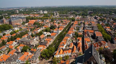 City of Delft in The Netherlands taken from New Church towerの写真素材