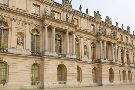 Exterior of the palace of Versailles in Paris, France on a sunny day.のeditorial素材