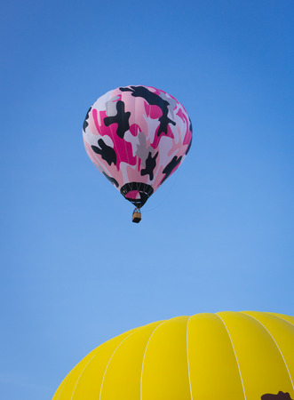 Pink and Black Balloon Risingの写真素材