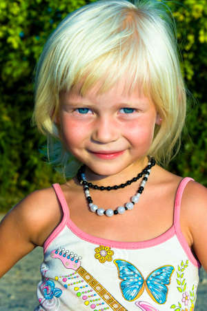 Portrait of a little girlの写真素材