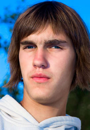 Portrait of a young man closeup