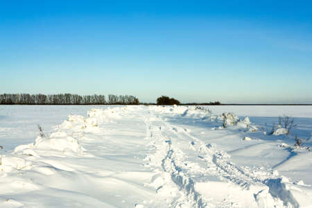 Winter countryside trailの写真素材