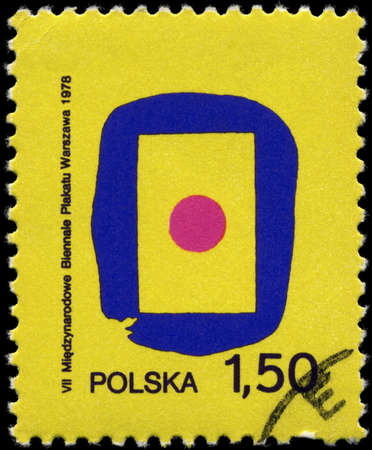 POLAND - CIRCA 1978: A Stamp printed in POLAND shows the Poster, from the series "7th International Poster Biennale, Warsaw", circa 1978の写真素材