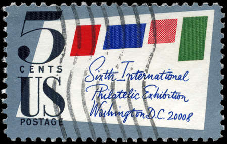 USA - CIRCA 1966: A Stamp printed in USA shows the Stamped Cover, 6th Intl. Philatelic Exhibition...