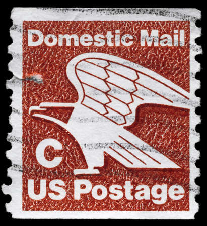 USA - CIRCA 1981: A Stamp printed in USA shows the American Eagle, (C), series, circa 1981の写真素材