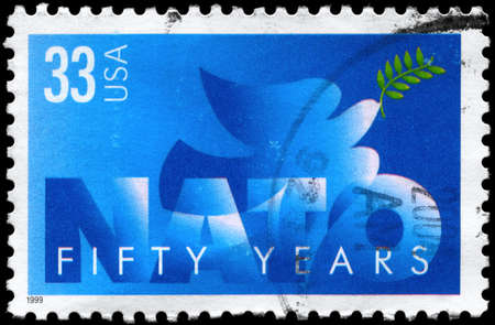 USA - CIRCA 1999: A Stamp printed in USA devoted to NATO, 50th anniversary, circa 1999
