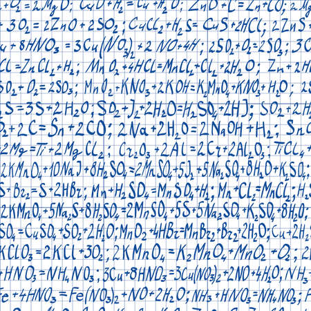 Seamless pattern of chemical formulasのイラスト素材