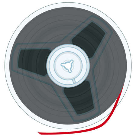 Magnetic tape reel on white background without gradientsのイラスト素材