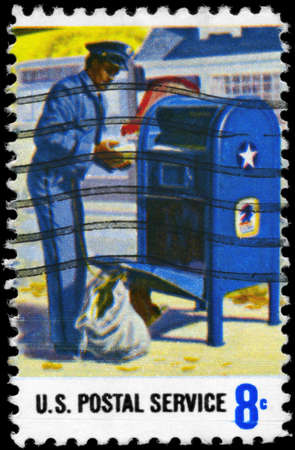 USA - CIRCA 1973: A Stamp printed in USA shows the Mail Collection, Postal Service Employees Issue,...