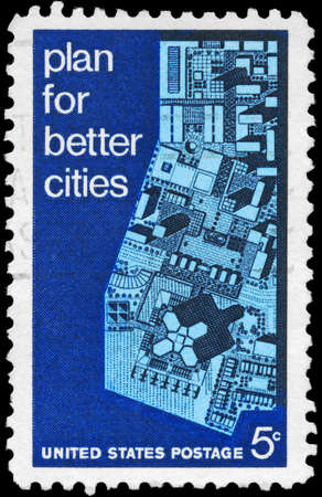 USA - CIRCA 1967: A Stamp printed in USA shows View of Model City, Urban Planning Issue, circa 1967