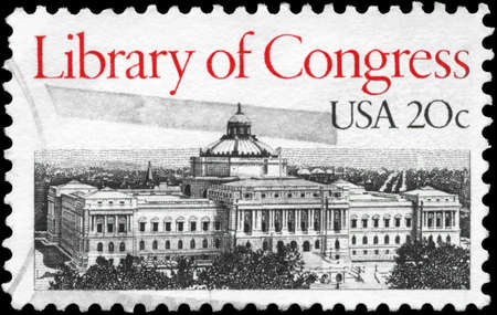 USA - CIRCA 1982: A Stamp printed in USA shows Library of Congress, circa 1982の写真素材