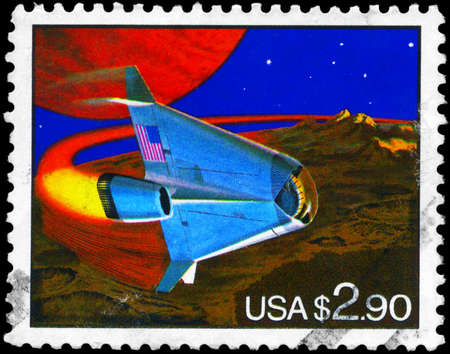 USA - CIRCA 1993: A Stamp printed in USA shows the Futuristic Space Shuttle, circa 1993