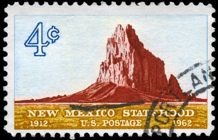 USA - CIRCA 1962: A Stamp printed in USA shows the Shiprock, New Mexico Statehood, 50th anniversary,...