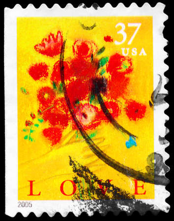 USA - CIRCA 2005: A Stamp printed in USA shows the Hand and Flower Bouquet, circa 2005
の写真素材