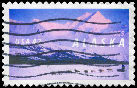USA - CIRCA 2009: A Stamp printed in USA shows the Alaska Statehood, circa 2009