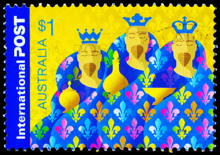 AUSTRALIA - CIRCA 2004: A Stamp printed in AUSTRALIA shows the Image of Magi, Christmas series, circa 2004のeditorial素材