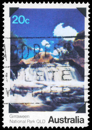 AUSTRALIA - CIRCA 1979: A Stamp printed in AUSTRALIA shows the Girraween, Queensland, National Parks series, circa 1979のeditorial素材