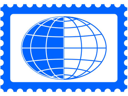 Globe on the postage stampのイラスト素材