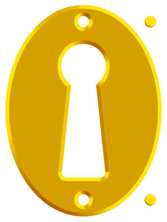 The keyhole plate with the fixing rivets のイラスト素材