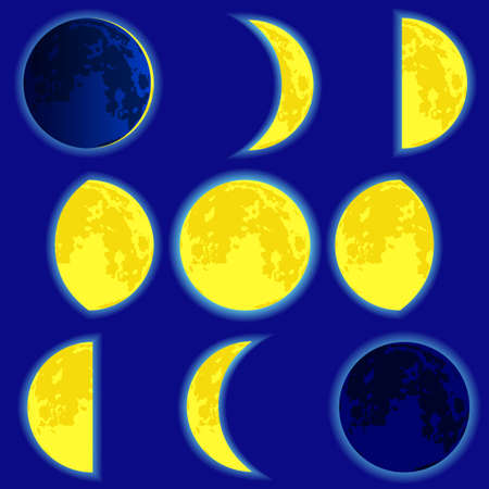 Lunar phase on the sky background. 
のイラスト素材