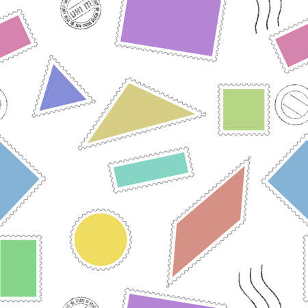 Seamless pattern of the postage stamps icons. All objects are located in different layersのイラスト素材