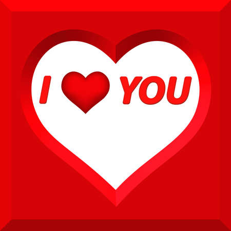 Valentines day greeting with the cutout heart. All objects are independent 
and fully editableのイラスト素材