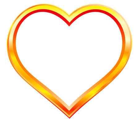 Gold heart frame for the Valentine dayのイラスト素材