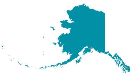 Silhouette map of the Alaska.のイラスト素材