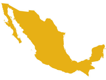 Silhouette map of the Mexico. のイラスト素材