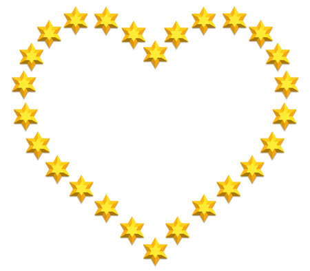 Valentine heart of the hexagram iconsのイラスト素材